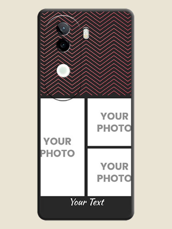 Custom Wave Pattern with 3 Image Holder On Space Black Custom Soft Matte Mobile Back Cover - iQOO Z9s 5G - alternate view