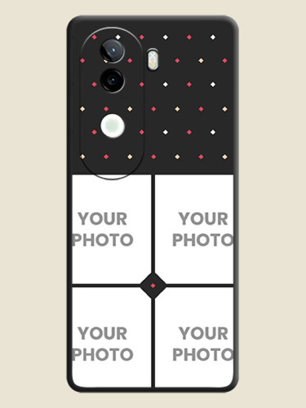 Custom Multicolor Dotted Pattern with 4 Image Holder On Space Black Custom Soft Matte Mobile Back Cover - iQOO Z9s 5G - alternate view
