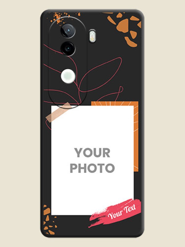 Custom Orange Photo Frame On Space Black Custom Soft Matte Mobile Back Cover - iQOO Z9s 5G - alternate view