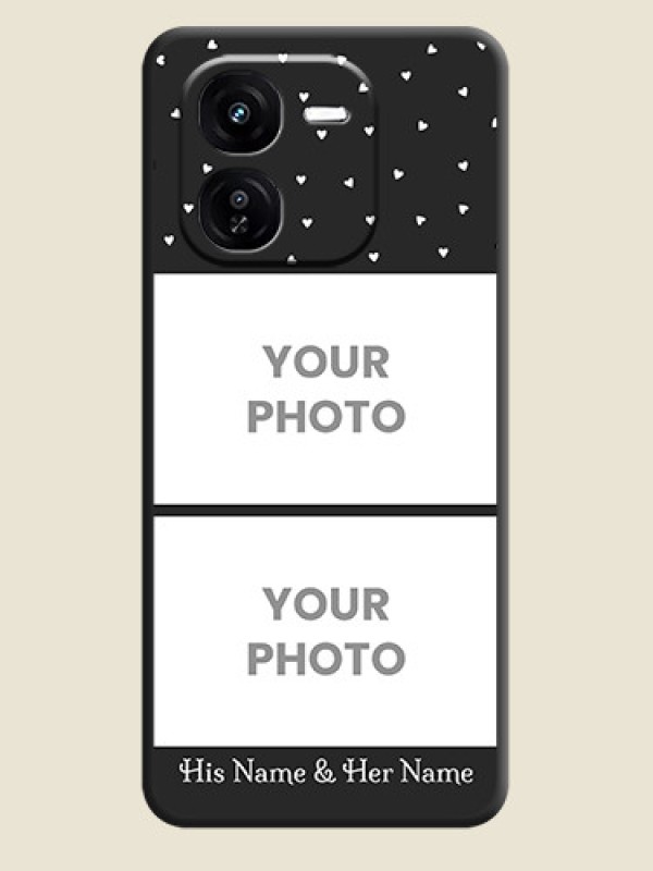 Custom Miniature Love Symbols with Name On Space Black Custom Soft Matte Mobile Back Cover - iQOO Z9X 5G - alternate view