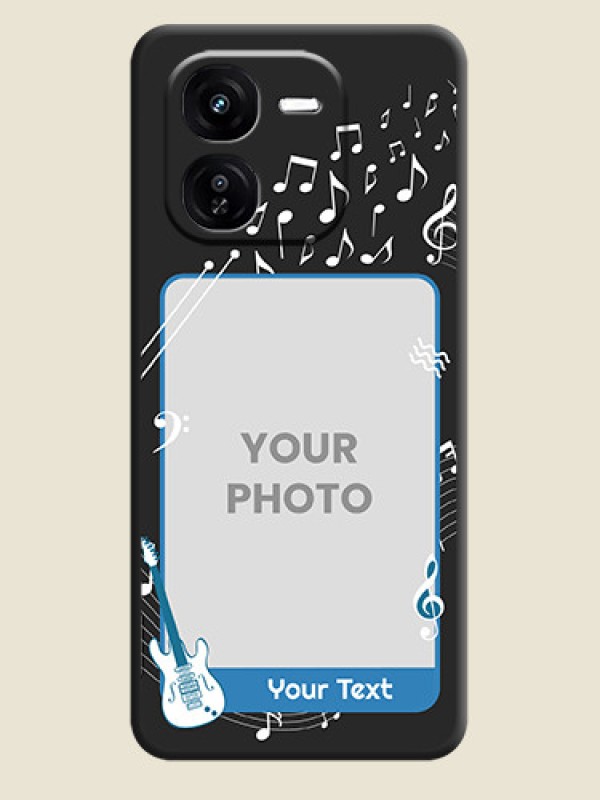 Custom Musical Theme Design with Text on Photo On Space Black Custom Soft Matte Mobile Back Cover - iQOO Z9X 5G - alternate view