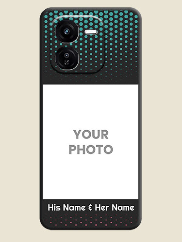 Custom Faded Dots with Grunge Photo Frame and Text On Space Black Custom Soft Matte Mobile Back Cover - iQOO Z9X 5G - alternate view