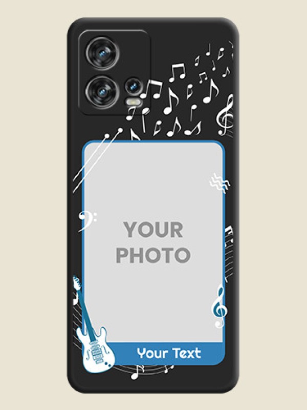 Custom Musical Theme Design with Text on Photo on Space Black Soft Matte Mobile Case - Motorola Edge 30 Fusion - alternate view