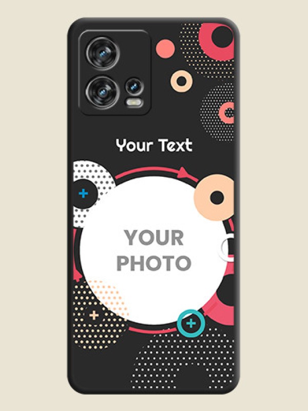 Custom Multicoloured Round Image on Personalised Space Black Soft Matte Cases - Motorola Edge 30 Fusion - alternate view