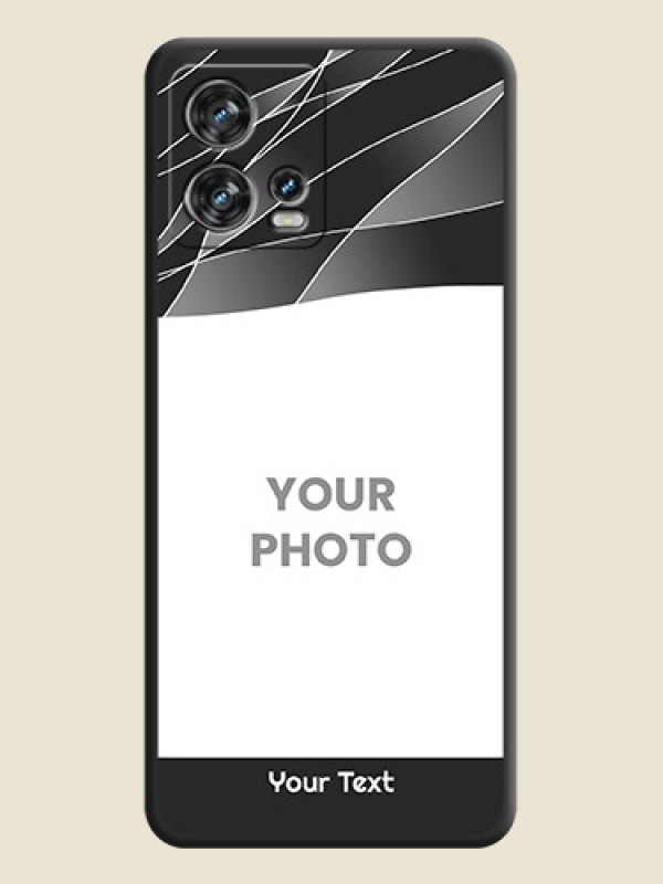 Custom Mixed Wave Lines on Photo on Space Black Soft Matte Mobile Cover - Motorola Edge 30 Fusion - alternate view