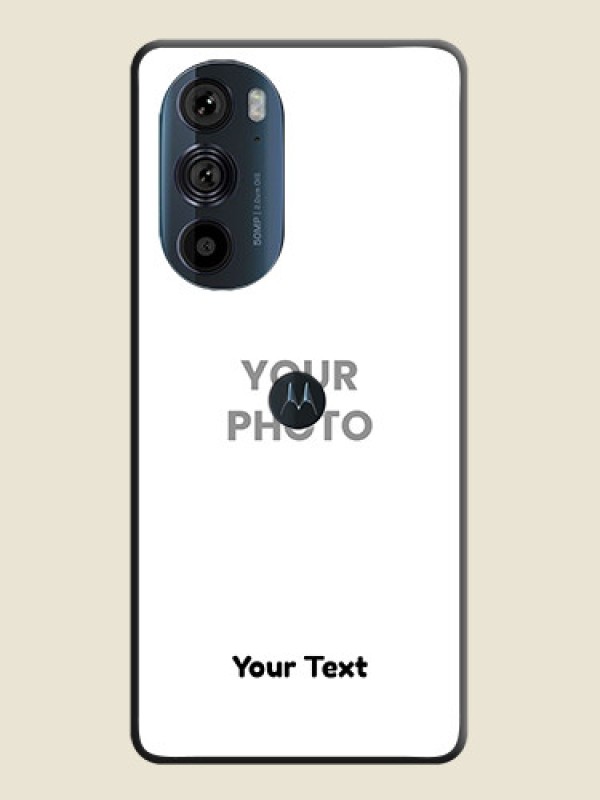 Custom Full Single Pic Upload With Text On Space Black Personalized Soft Matte Phone Covers -Motorola Edge 30 Pro - alternate view
