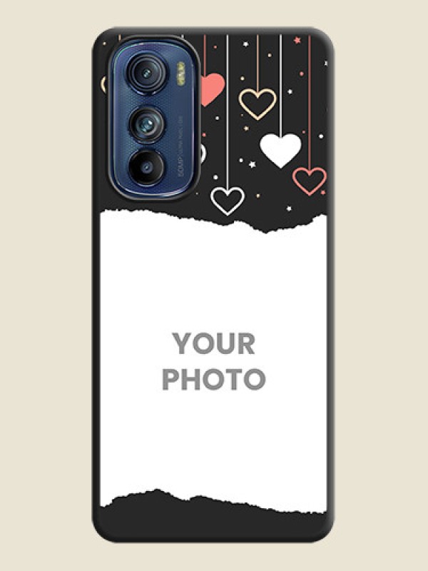 Custom Love Hangings with Splash Wave Picture on Space Black Custom Soft Matte Phone Back Cover - Motorola Edge 30 - alternate view