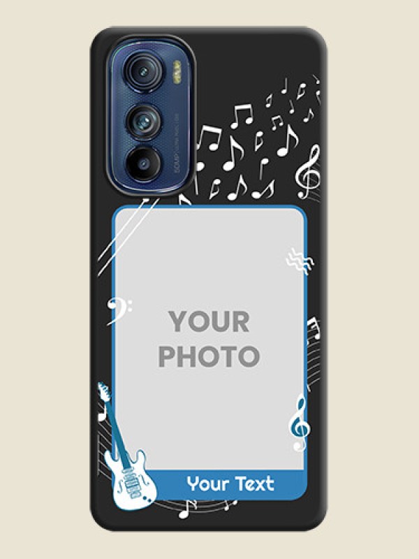 Custom Musical Theme Design with Text on Photo on Space Black Soft Matte Mobile Case - Motorola Edge 30 - alternate view