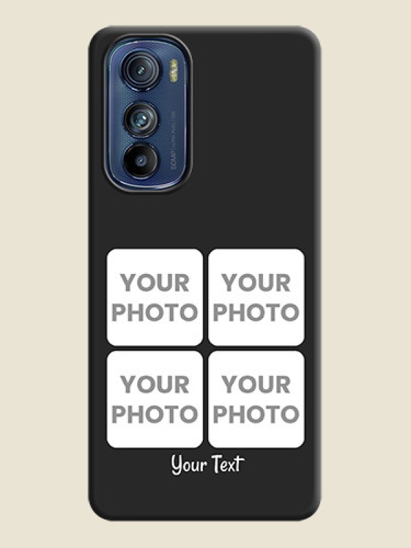 Custom Floral Art with 6 Image Holder on Photo on Space Black Soft Matte Mobile Case - Motorola Edge 30 - alternate view