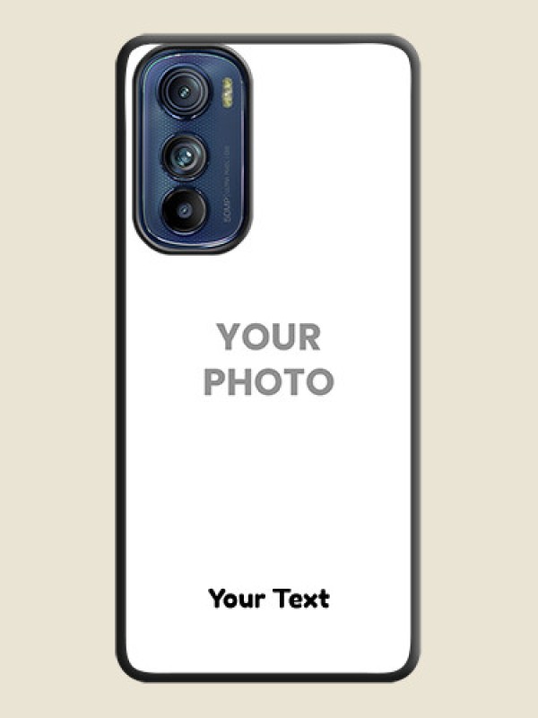 Custom Full Single Pic Upload With Text On Space Black Personalized Soft Matte Phone Covers -Motorola Edge 30 - alternate view