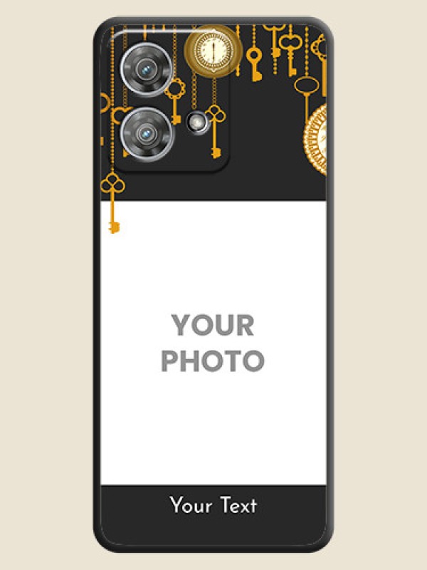 Custom Decorative Design with Text On Space Black Custom Soft Matte Mobile Back Cover - Motorola Edge 40 Neo - alternate view