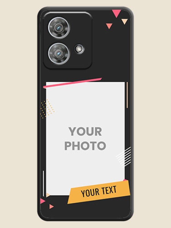 Custom Photo Frame with Triangle Small Dots on Photo On Space Black Custom Soft Matte Mobile Back Cover - Motorola Edge 40 Neo - alternate view