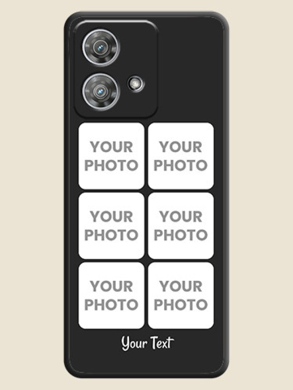 Custom Floral Art with 6 Image Holder on Photo On Space Black Custom Soft Matte Mobile Back Cover - Motorola Edge 40 Neo - alternate view