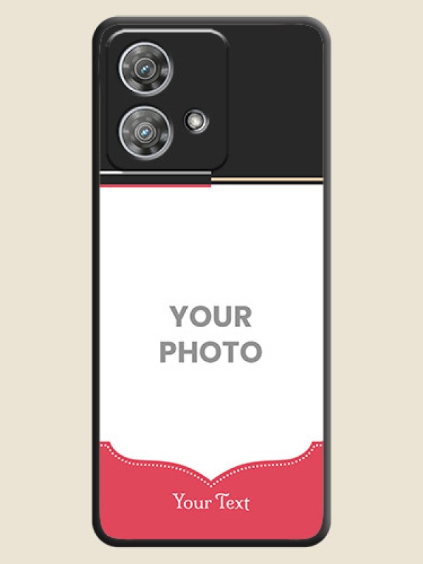 Custom Classic Plain Design with Name On Space Black Custom Soft Matte Mobile Back Cover - Motorola Edge 40 Neo - alternate view