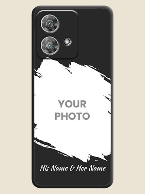 Custom Grunge Brush Strokes on Photo  On Space Black Custom Soft Matte Mobile Back Cover - Motorola Edge 40 Neo - alternate view