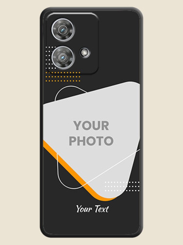 Custom Yellow Triangle on Photo On Space Black Custom Soft Matte Mobile Back Cover - Motorola Edge 40 Neo - alternate view
