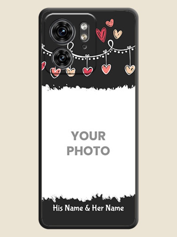 Custom Pink Love Hangings with Name on Space Black Custom Soft Matte Phone Cases - Edge 40 - alternate view