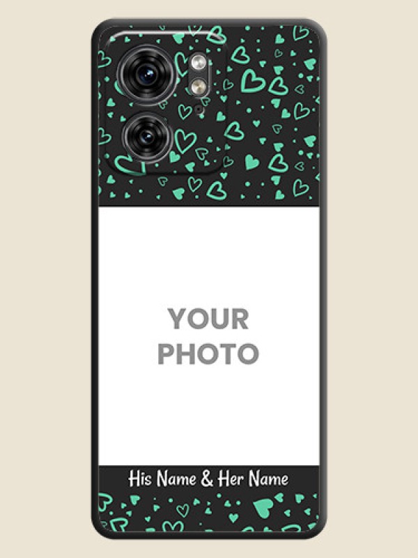 Custom Sea Green Indefinite Love Pattern - Photo on Space Black Soft Matte Mobile Cover - Edge 40 - alternate view