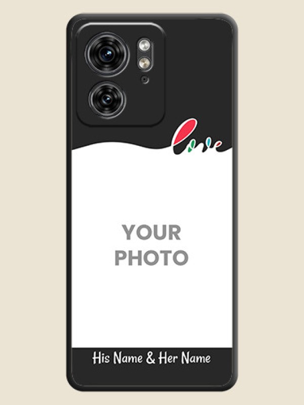 Custom Fall in Love Pattern with Picture - Photo on Space Black Soft Matte Mobile Case - Edge 40 - alternate view