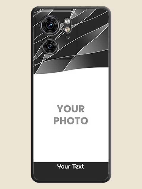 Custom Mixed Wave Lines - Photo on Space Black Soft Matte Mobile Cover - Edge 40 - alternate view