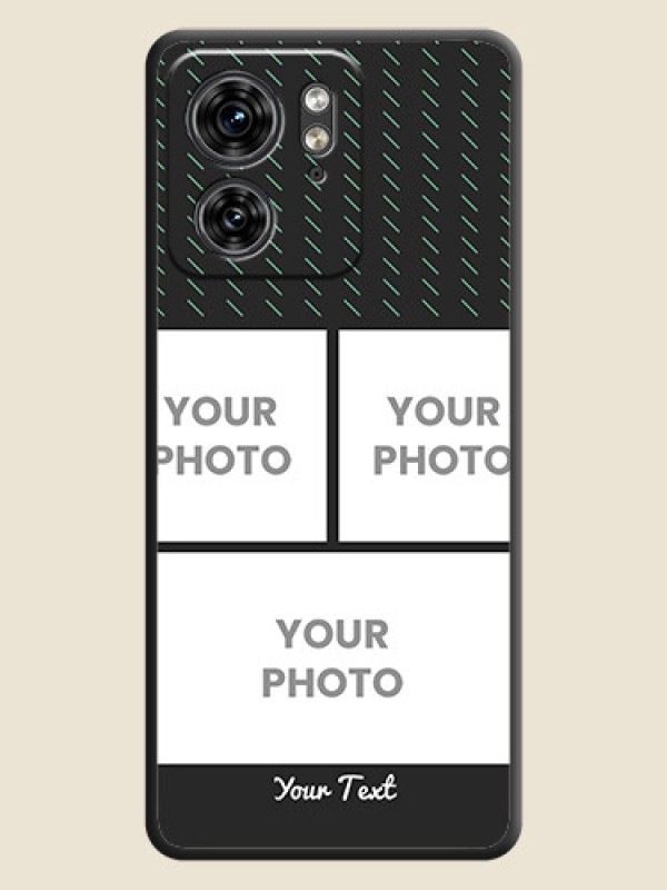 Custom Cross Dotted Pattern with 2 Image Holder on Personalised Space Black Soft Matte Cases - Edge 40 - alternate view
