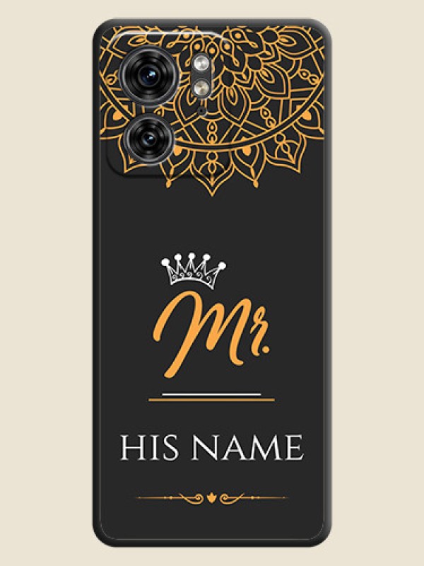 Custom Mr Name with Floral Design on Personalised Space Black Soft Matte Cases - Edge 40 - alternate view