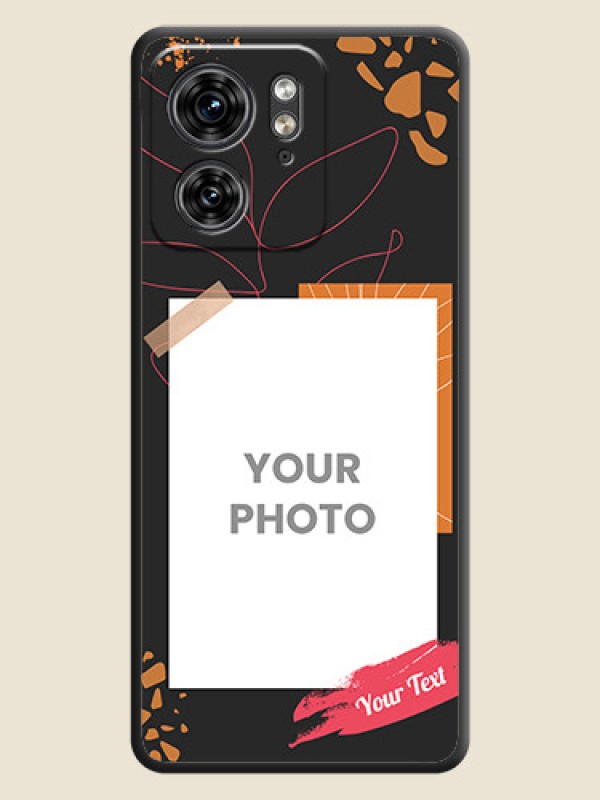 Custom Orange Photo Frame on Space Black Custom Soft Matte Phone Back Cover - Edge 40 - alternate view
