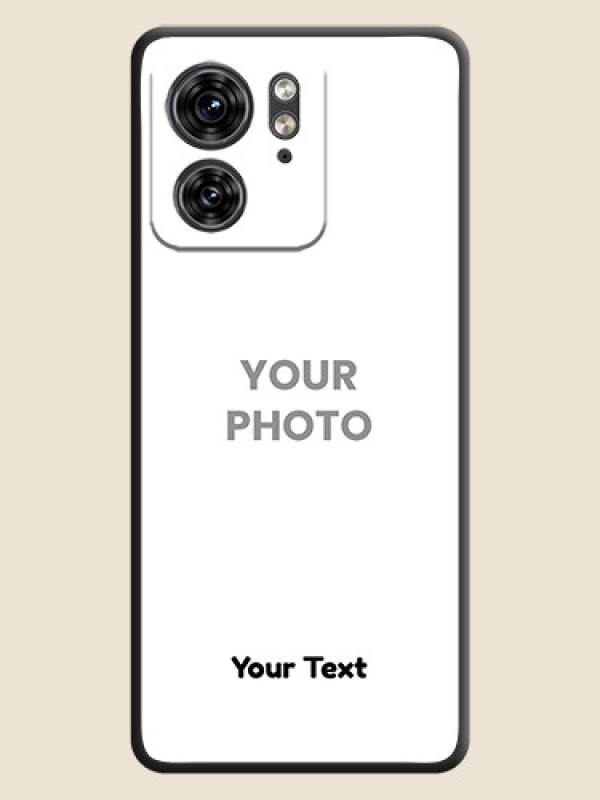 Custom Full Single Pic Upload With Text On Space Black Personalized Soft Matte Phone Covers - Edge 40 - alternate view