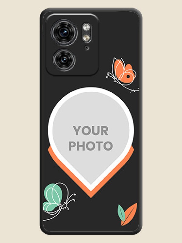 Custom Upload Pic With Simple Butterly Design On Space Black Personalized Soft Matte Phone Covers - Edge 40 - alternate view