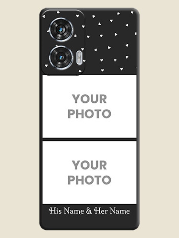 Custom Miniature Love Symbols with Name On Space Black Custom Soft Matte Mobile Back Cover - Motorola Edge 50 Fusion - alternate view