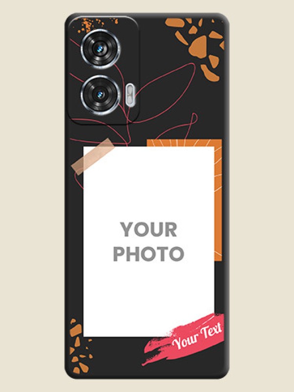 Custom Orange Photo Frame On Space Black Custom Soft Matte Mobile Back Cover - Motorola Edge 50 Fusion - alternate view
