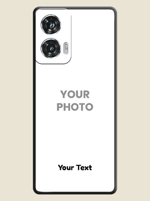 Custom Full Single Pic Upload With Text On Space Black Custom Soft Matte Mobile Back Cover - Motorola Edge 50 Fusion - alternate view