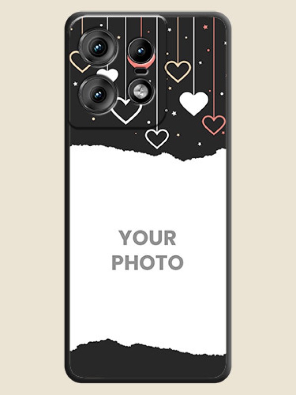Custom Love Hangings with Splash Wave Picture On Space Black Custom Soft Matte Mobile Back Cover - Motorola Edge 50 Pro 5G - alternate view