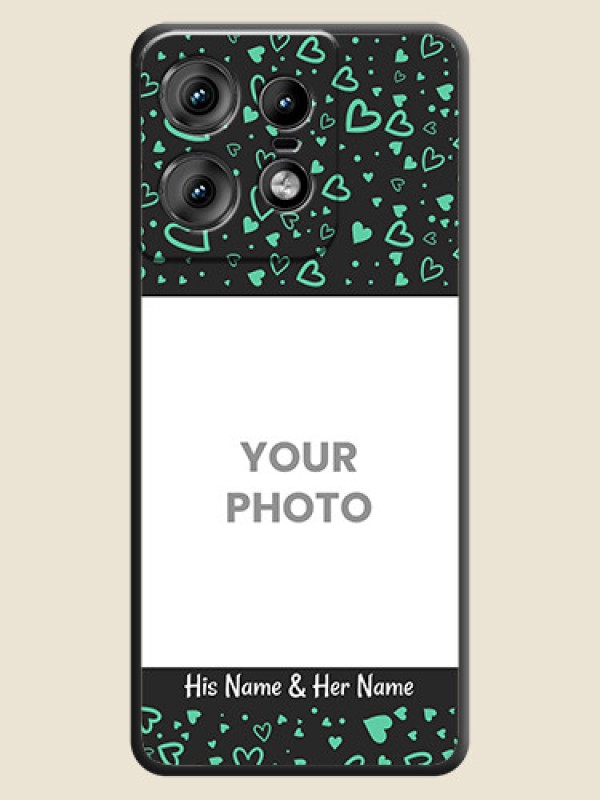 Custom Sea Green Indefinite Love Pattern on Photo On Space Black Custom Soft Matte Mobile Back Cover - Motorola Edge 50 Pro 5G - alternate view