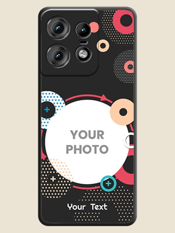Custom Multicoloured Round Image On Space Black Custom Soft Matte Mobile Back Cover - Motorola Edge 50 Pro 5G - alternate view