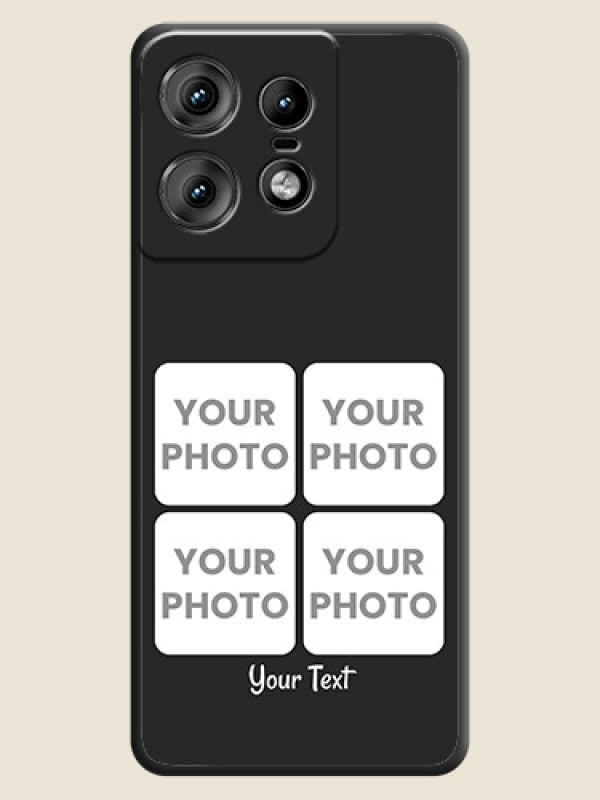 Custom Floral Art with 6 Image Holder on Photo On Space Black Custom Soft Matte Mobile Back Cover - Motorola Edge 50 Pro 5G - alternate view