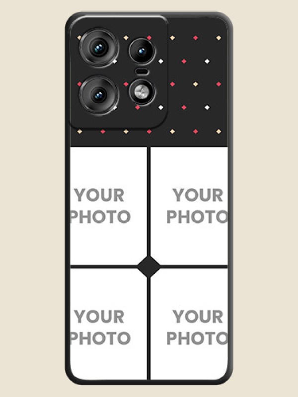 Custom Multicolor Dotted Pattern with 4 Image Holder On Space Black Custom Soft Matte Mobile Back Cover - Motorola Edge 50 Pro 5G - alternate view