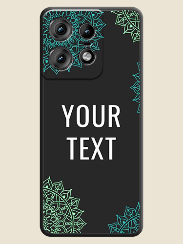 Custom Your Name with Floral Design On Space Black Custom Soft Matte Mobile Back Cover - Motorola Edge 50 Pro 5G - alternate view