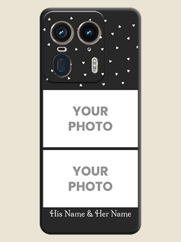 Custom Miniature Love Symbols with Name On Space Black Custom Soft Matte Mobile Back Cover - Motorola Edge 50 Ultra 5G - alternate view