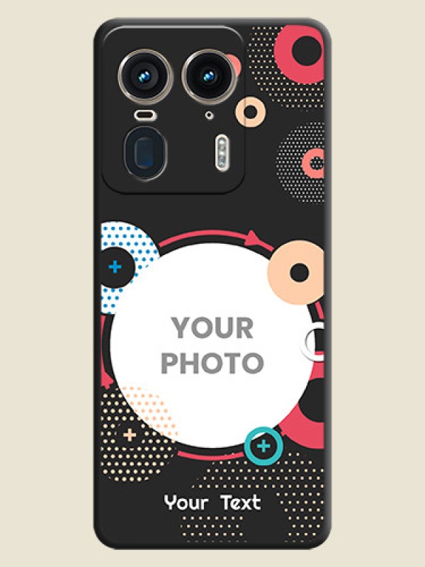 Custom Multicoloured Round Image On Space Black Custom Soft Matte Mobile Back Cover - Motorola Edge 50 Ultra 5G - alternate view