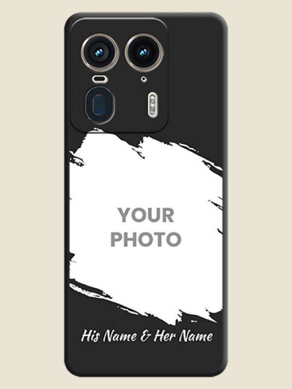 Custom Grunge Brush Strokes on Photo On Space Black Custom Soft Matte Mobile Back Cover - Motorola Edge 50 Ultra 5G - alternate view
