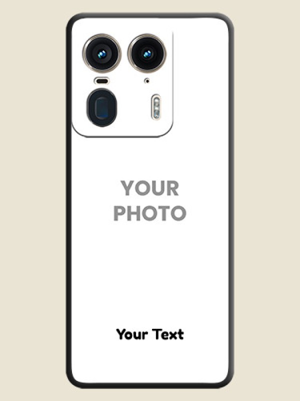Custom Full Single Pic Upload With Text On Space Black Custom Soft Matte Mobile Back Cover - Motorola Edge 50 Ultra 5G - alternate view