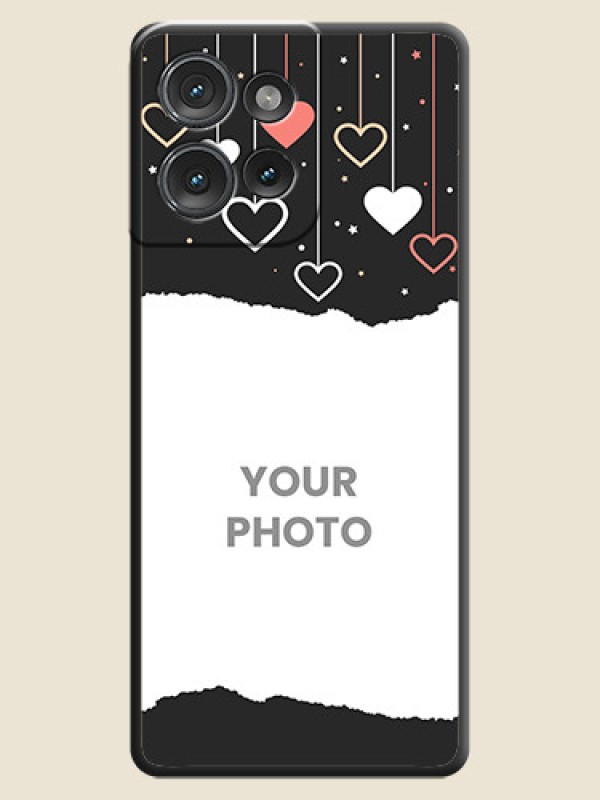 Custom Love Hangings with Splash Wave Picture On Space Black Custom Soft Matte Mobile Back Cover - Motorola Edge 50 - alternate view