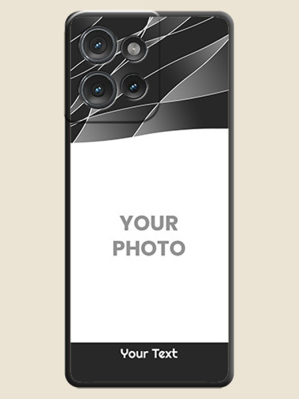 Custom Mixed Wave Lines on Photo On Space Black Custom Soft Matte Mobile Back Cover - Motorola Edge 50 - alternate view
