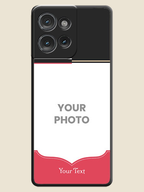 Custom Classic Plain Design with Name On Space Black Custom Soft Matte Mobile Back Cover - Motorola Edge 50 - alternate view