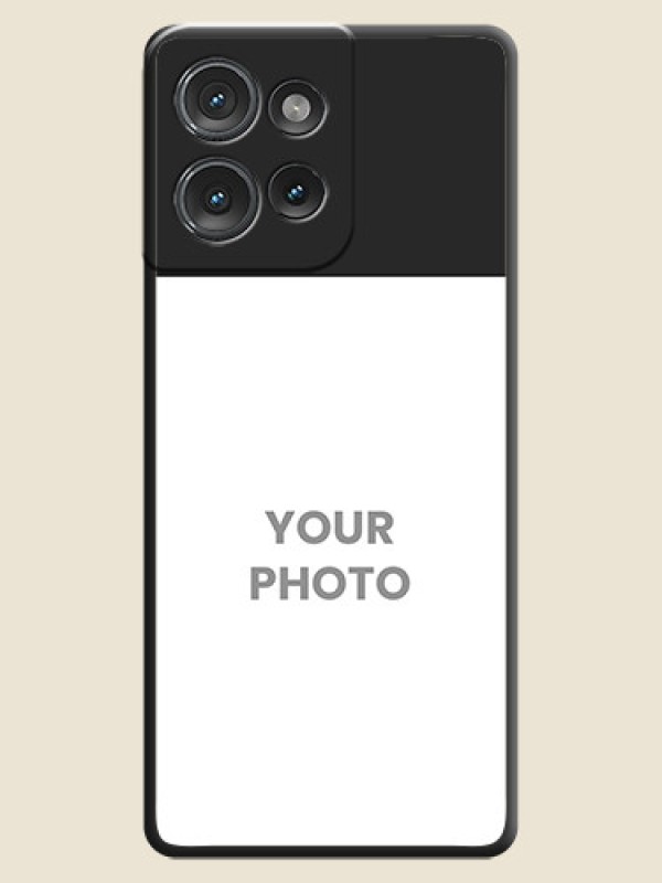 Custom Image Upload With Space Black Color On Custom Soft Matte Mobile Back Cover - Motorola Edge 50 - alternate view