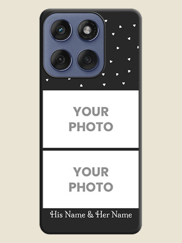 Custom Miniature Love Symbols with Name On Space Black Custom Soft Matte Mobile Back Cover - Motorola Edge 60 Fusion - alternate view