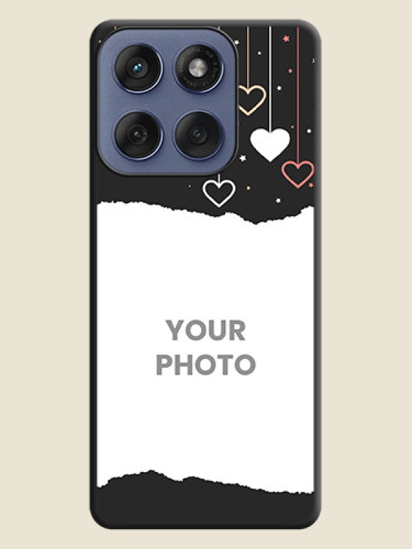Custom Love Hangings with Splash Wave Picture On Space Black Custom Soft Matte Mobile Back Cover - Motorola Edge 60 Fusion - alternate view