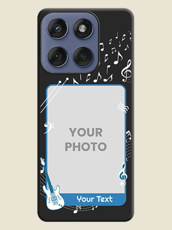 Custom Musical Theme Design with Text on Photo On Space Black Custom Soft Matte Mobile Back Cover - Motorola Edge 60 Fusion - alternate view