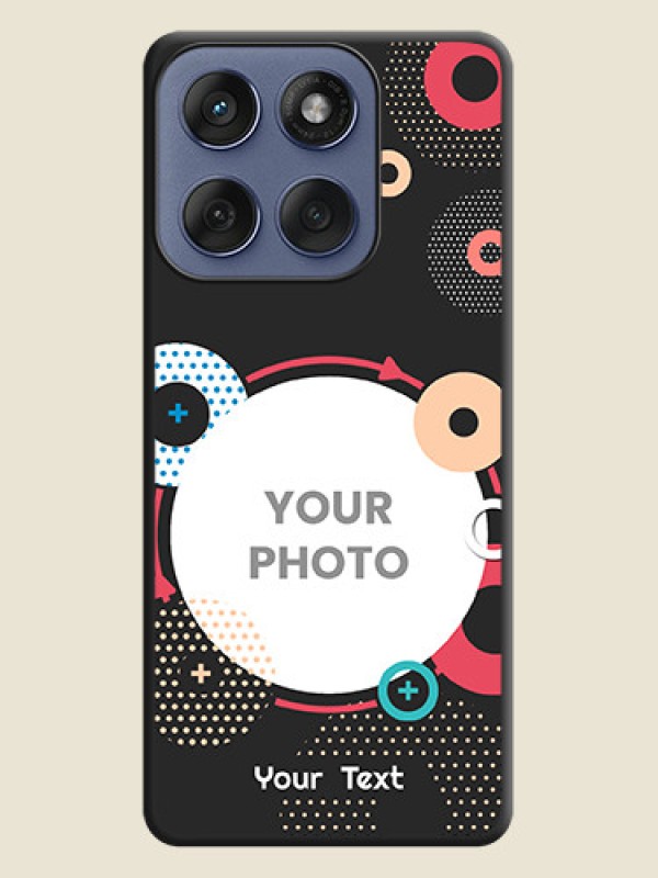Custom Multicoloured Round Image On Space Black Custom Soft Matte Mobile Back Cover - Motorola Edge 60 Fusion - alternate view